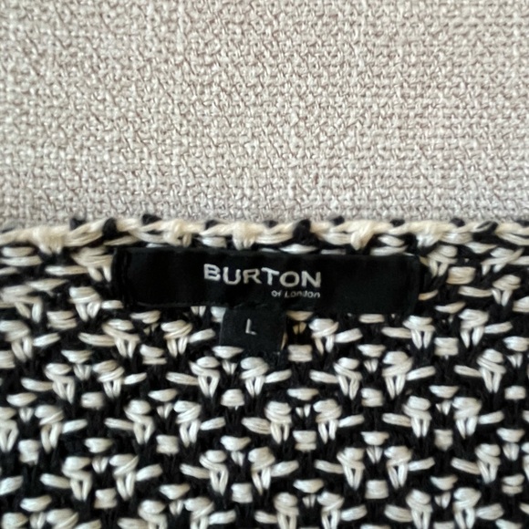 Burton of London Black and White Knitted Open Sweater - Picture 6 of 6